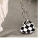 Náhrdelník AGAPÉ * stříbrný řetízek a stříbrné šachovnicové srdíčko * 